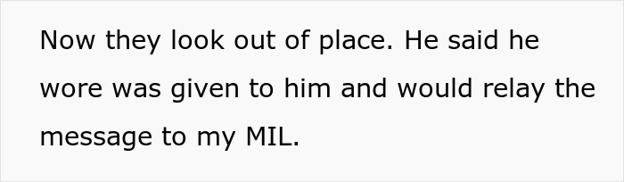 Text about FIL saying he will relay dress code message to MIL Text about FIL saying he will relay dress code message to MIL