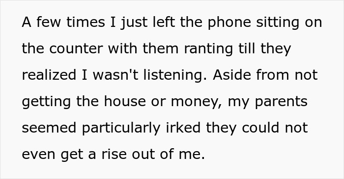 Son ignores toxic parents' calls and demands, showing no reaction to their anger