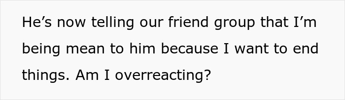 Text about husband portraying wife as mean to friends amid relationship issues