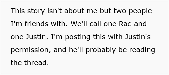 Text excerpt about two friends named Rae and Justin