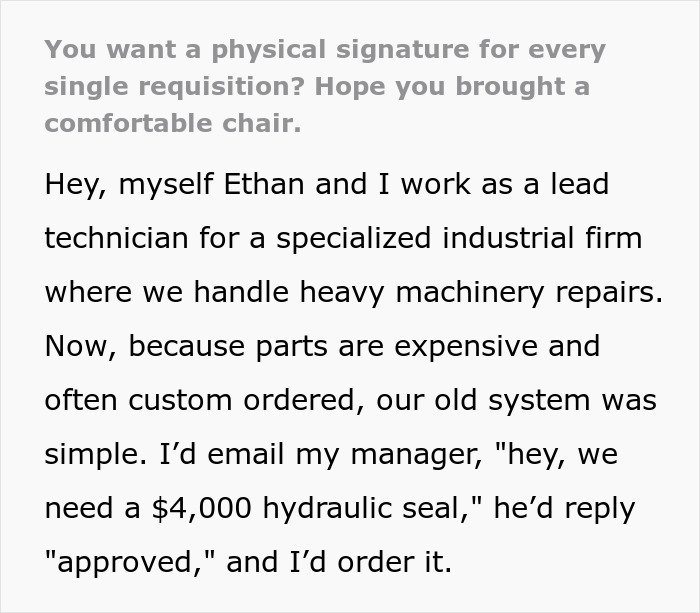 Controlling Boss Changes Policies And Wants Signatures For Everything, Regrets It After Workers Obey Controlling Boss Changes Policies And Wants Signatures For Everything, Regrets It After Workers Obey