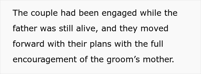 Couple engaged with support from groom's mother