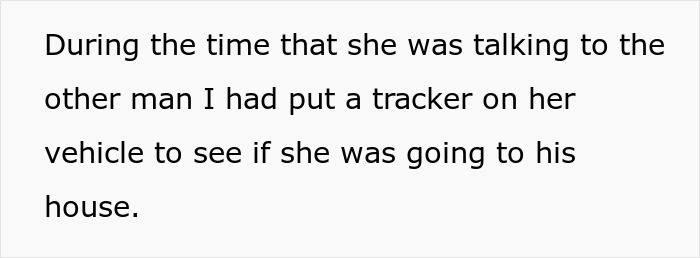 Text revealing man put a tracker on wife's vehicle to monitor her
