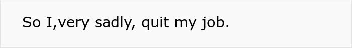 Text about quitting job related to SAHM traditional values