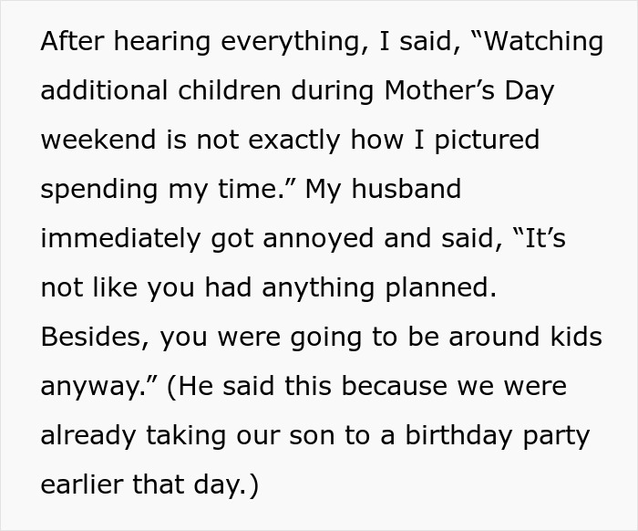 Mom Is Accused Of &ldquo;Throwing A Tantrum&rdquo; After Refusing To Babysit Friends&rsquo; Kids On Mother&rsquo;s Day