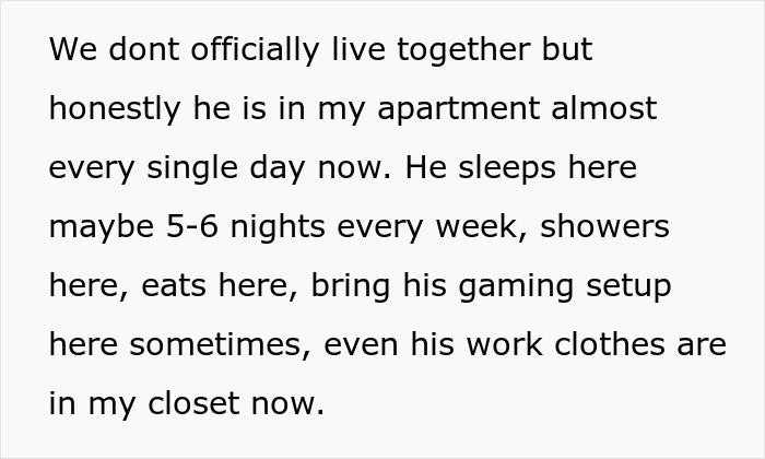 Guy Is Baffled After Girlfriend Calls Him Out On His Strange Behavior: "You Basically Live In My Apartment" Guy Is Baffled After Girlfriend Calls Him Out On His Strange Behavior: "You Basically Live In My Apartment"