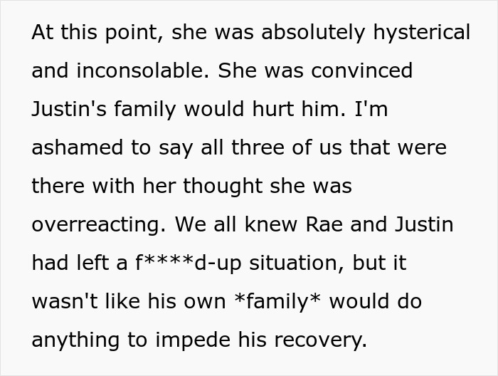 Text describing hysteria and fears in restrictive religious community