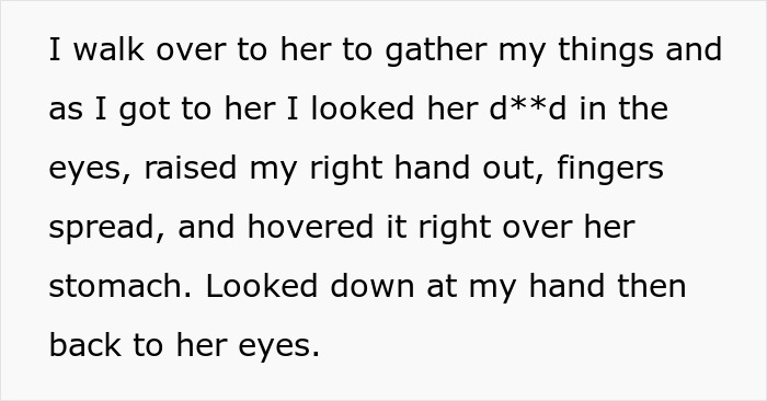 Text about confronting woman with hand gesture and eye contact on plane