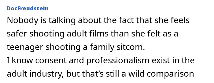 Comment on former Disney star feeling safer shooting adult films than family sitcom Comment on former Disney star feeling safer shooting adult films than family sitcom