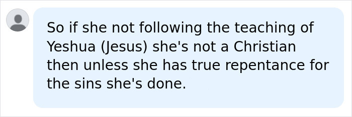 Social media comment about true repentance and Christian teachings Social media comment about true repentance and Christian teachings