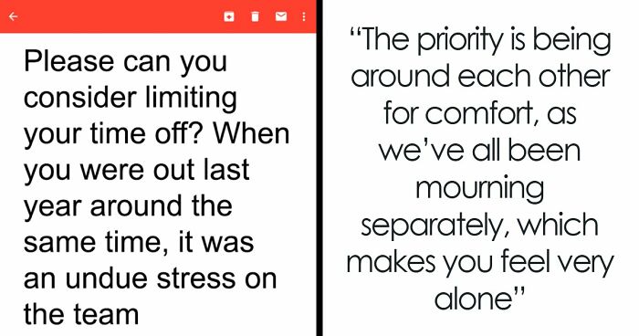 Boss Asks Employee To Rethink Their Time Off Even Though They’re Going To A Funeral