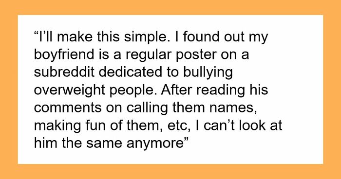 Guy Picks Cyberbullying Over GF, Ends Up Single When He Refuses To Give Up His Body-Shaming Hobby