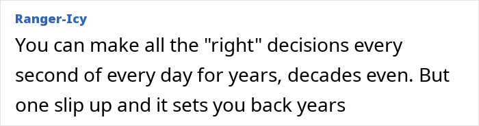 Adult problems include setbacks even after making right decisions for years