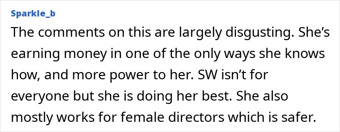 Comment defending former Disney star earning money as adult entertainer Comment defending former Disney star earning money as adult entertainer