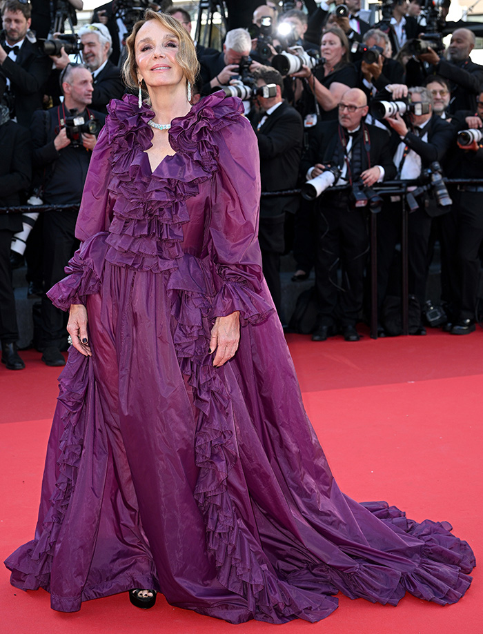 Cannes 2026 red carpet purple ruffled gown fashion fail