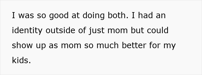 Text describing identity beyond mom and parenting role