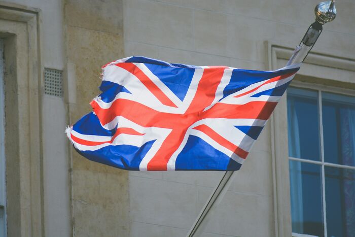 British flag waving representing UK economy and finance