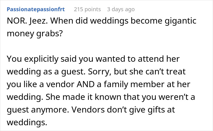 Bride Furious Sibling Refuses To Give Her $500 Wedding Gift After Agreeing To Work For Her For Free