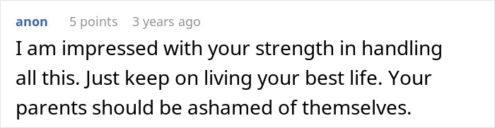 Comment on strength and shame of toxic parents from 10-year-old son story