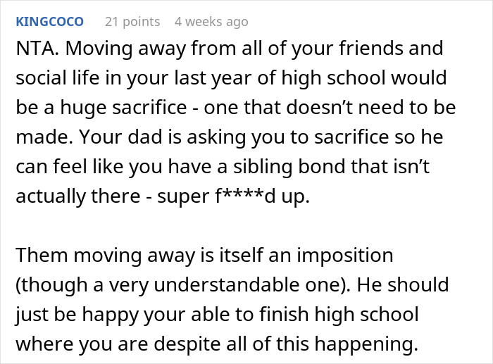 High school teen sacrifices family bonds to focus on education