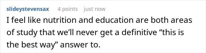 Comment discussing complexity of nutrition and education study Comment discussing complexity of nutrition and education study