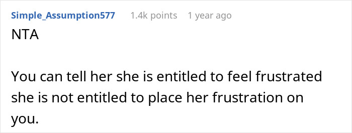 A Reddit comment about a man feeling like a loser and a failure, stating his wife is entitled to her feelings but not to place frustration on him.