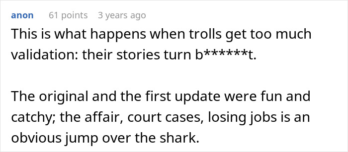 Comment on trolls affecting family feud story believability