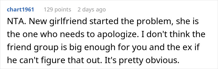 Comment says new girlfriend caused problem, should apologize in cosplay dispute Comment says new girlfriend caused problem, should apologize in cosplay dispute