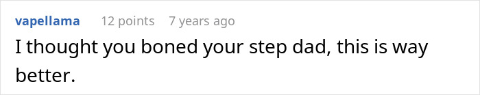 Comment favoring revenge plan over stepdad involvement