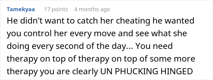 Husband's obsessive control and spying call for therapy and mental health help