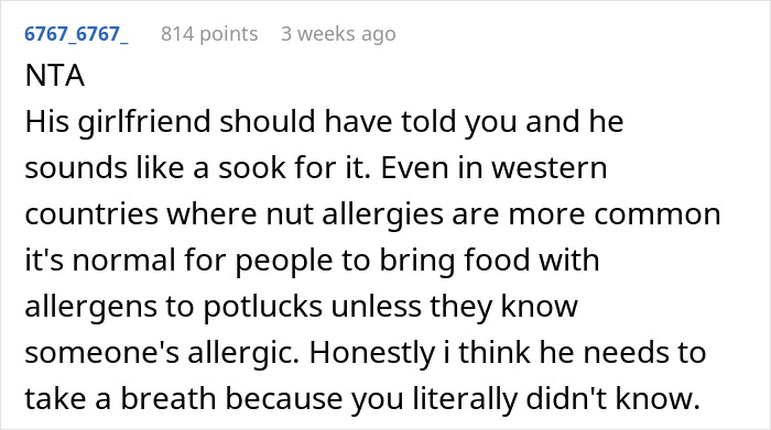 Potluck Dinner Gets Awkward After Dude Gets Mad Nobody Knew About His Food Allergy