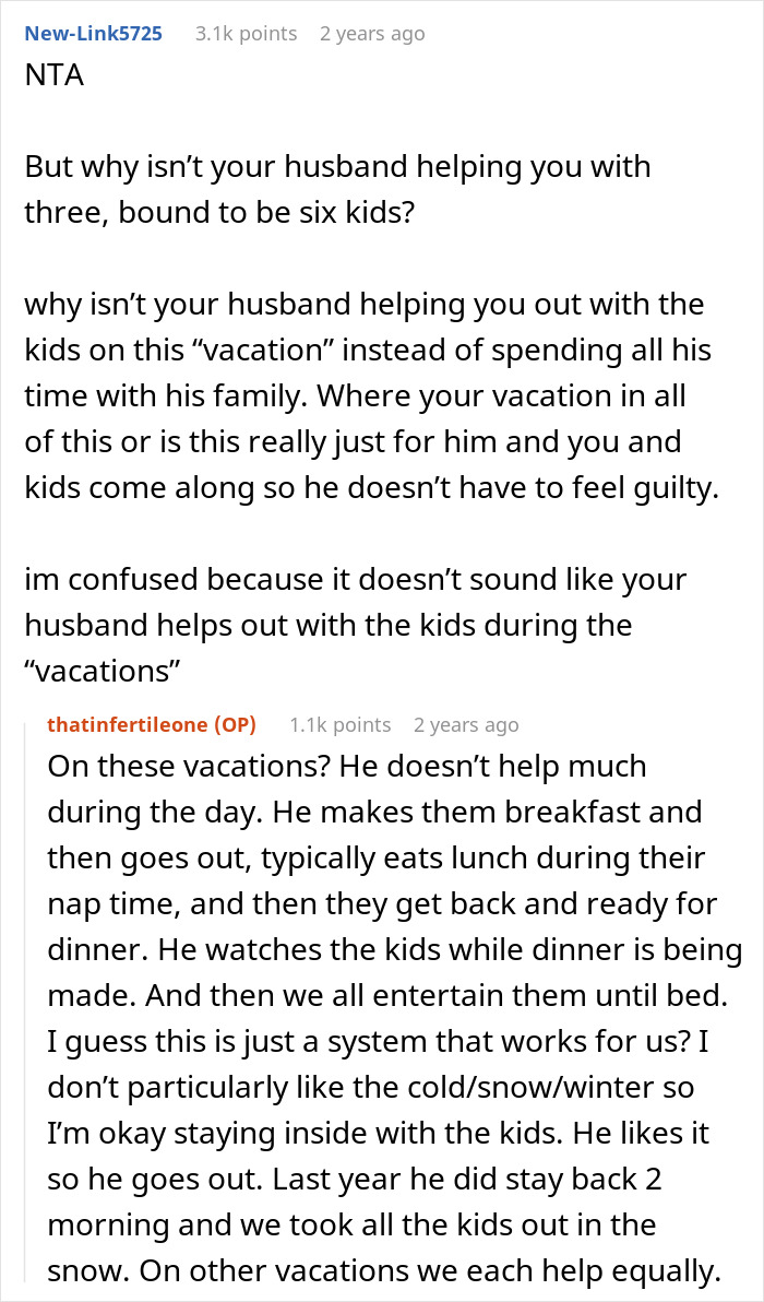 Online comment about husband not helping with kids on vacation Online comment about husband not helping with kids on vacation