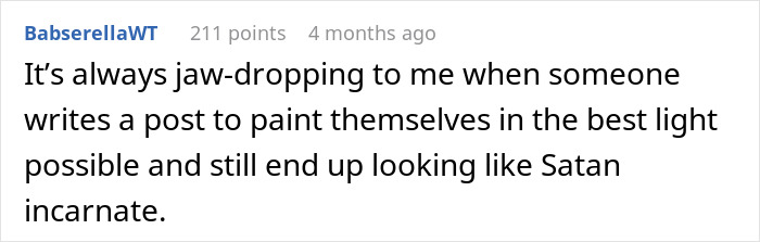 User reactions about a man painting himself in a good light despite spying on wife.