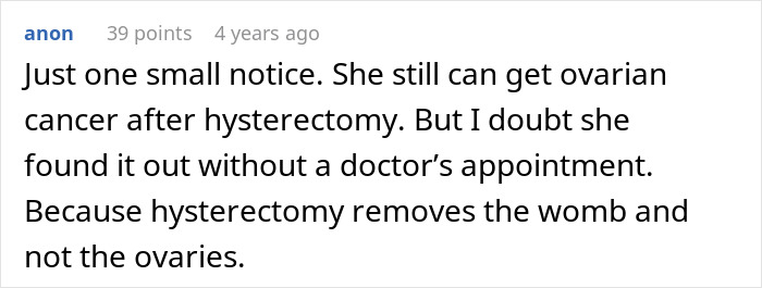 A Reddit comment on medical facts, contrasting with the dramatic MIL story about grandchild circumcision.
