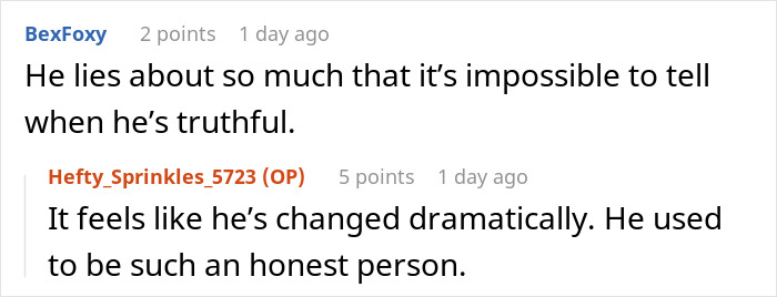 Comments on cheating husband lying and changed behavior