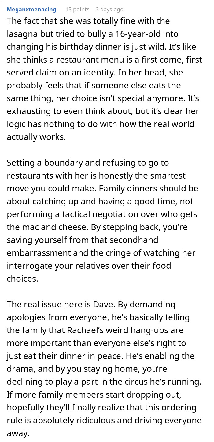 Detailed comment on setting boundaries to avoid tantrums at restaurant dinners