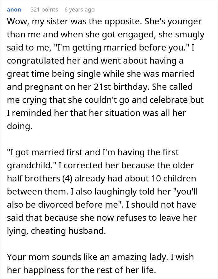 Woman Cries At Sister's Wedding Out Of Jealousy, Mom Tells Bride To Be "Less Happy" During Event Woman Cries At Sister's Wedding Out Of Jealousy, Mom Tells Bride To Be "Less Happy" During Event
