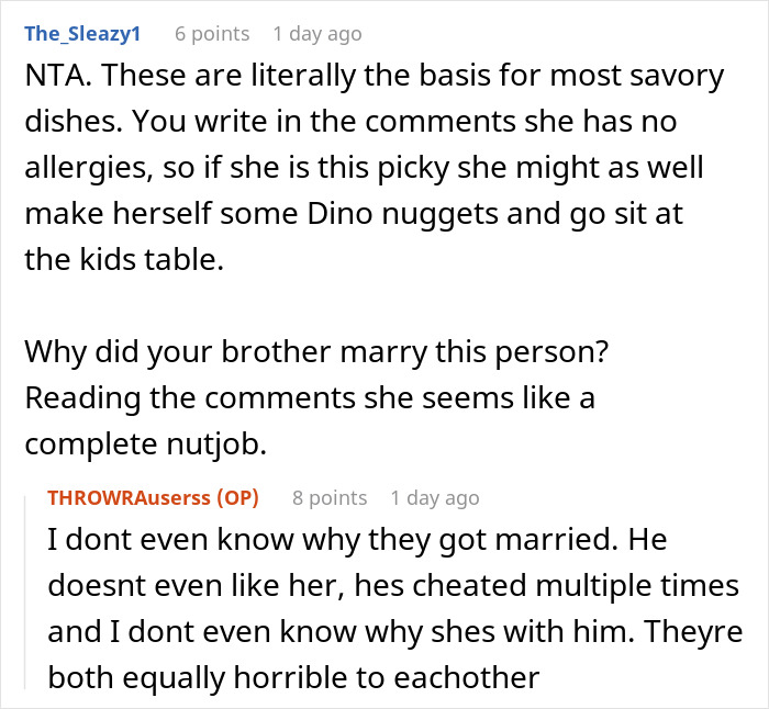 Discussion on picky taste and marriage troubles in comments