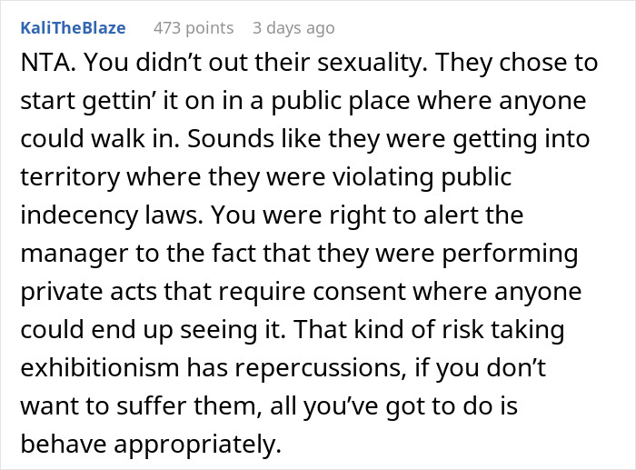 Comment on outing sexuality and public indecency at gym Comment on outing sexuality and public indecency at gym