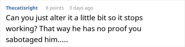 Comment recommending code adjustment to fail and expose poor skills