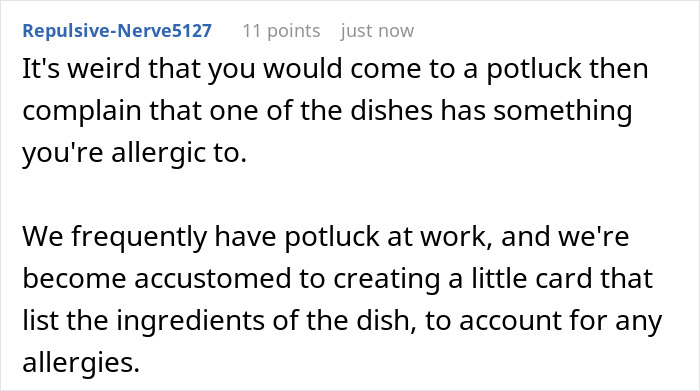 Potluck Dinner Gets Awkward After Dude Gets Mad Nobody Knew About His Food Allergy