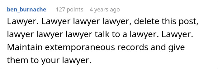 Comment emphasizing need to consult lawyer and keep legal records in surrogate disputes Comment emphasizing need to consult lawyer and keep legal records in surrogate disputes