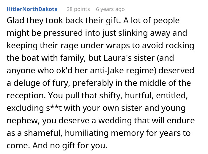 Bigoted Bride Makes Sure Autistic Nephew Isn't At Wedding, Lies To Sis About It Being Kid-Free Event Bigoted Bride Makes Sure Autistic Nephew Isn't At Wedding, Lies To Sis About It Being Kid-Free Event