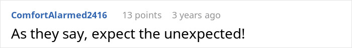 A screenshot of a comment saying, As they say, expect the unexpected!, hinting at the financial nightmare of having a second family.