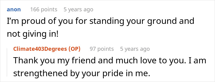 Supportive message praising standing ground amid family disownment at age 23 Supportive message praising standing ground amid family disownment at age 23