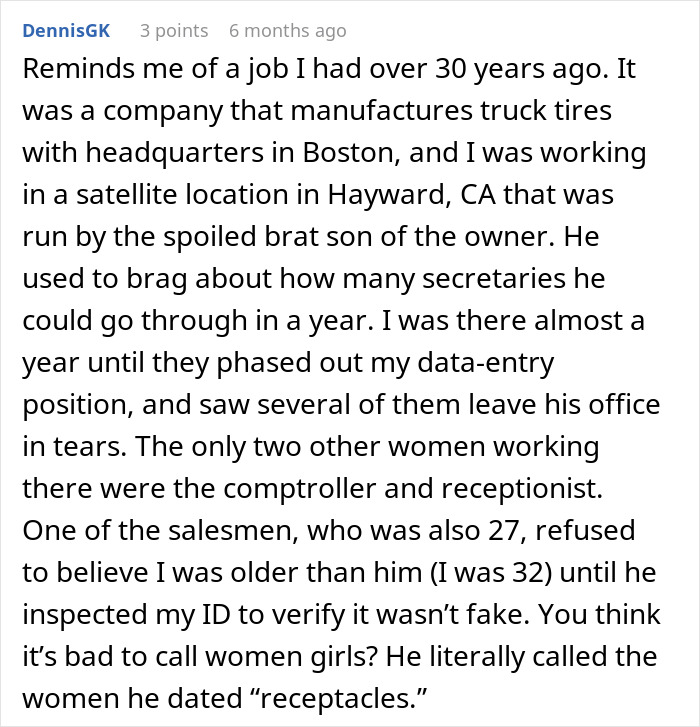 A Reddit post by DennisGK sharing a story about a horrible coworker, highlighting satisfaction to inconvenience a coworker.