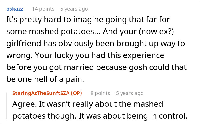 User discusses control issues behind restaurant dinner fiasco User discusses control issues behind restaurant dinner fiasco