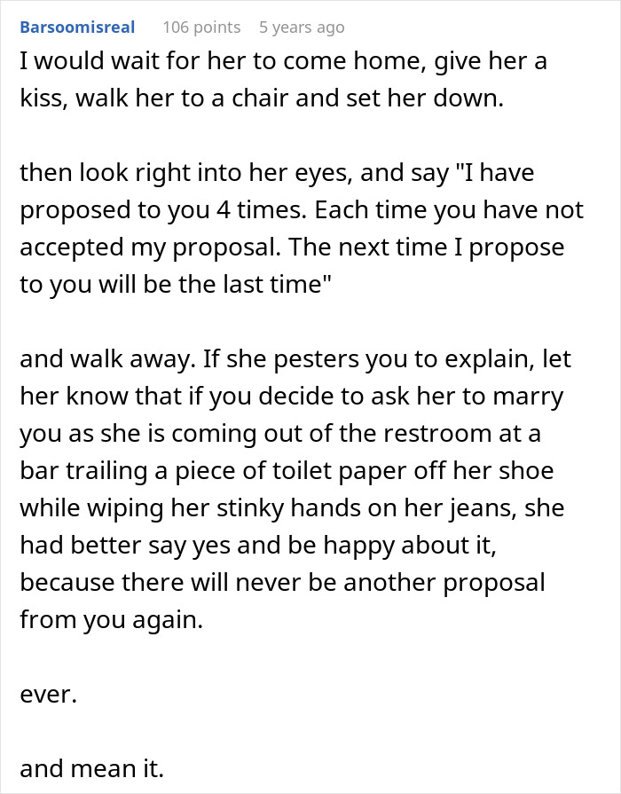 Comment suggesting firm final proposal after multiple rejections