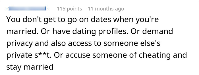 Comment on dating profiles and cheating accusations in marriage context Comment on dating profiles and cheating accusations in marriage context