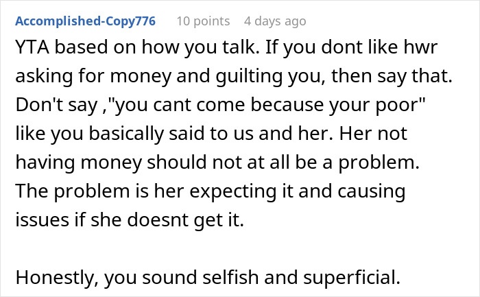 Screenshot of a forum post discussing bridesmaid and money issues in a controversial wedding story Screenshot of a forum post discussing bridesmaid and money issues in a controversial wedding story
